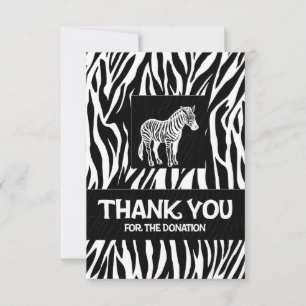 Donation från zebra tryck 3,5 tum x 5 tum tack kort