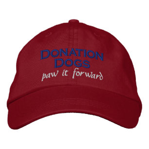 Donation Hundar (tass it forward) Hat Red Broderad Keps