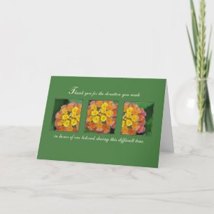 Donation of Sympathy Funeral Tack, Flowers Tack Kort