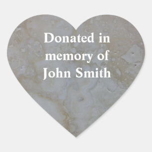 Donation Sticker Stone bok Hjärtformat Klistermärke