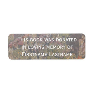 Donation Sticker Stone bok Returadress Etikett