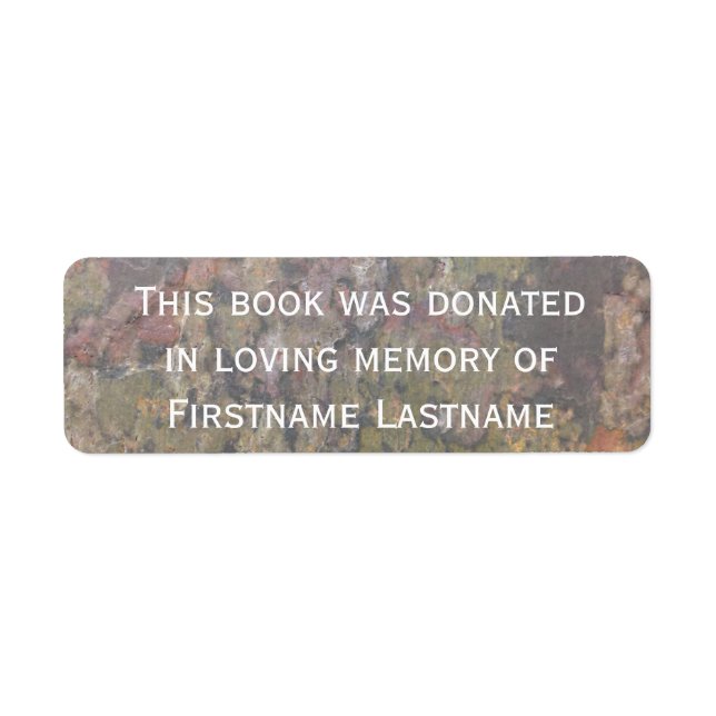 Donation Sticker Stone bok Returadress Etikett (Framsidan)