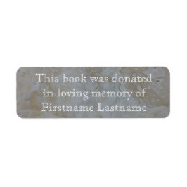 Donation Sticker Stone bok Returadress Etikett