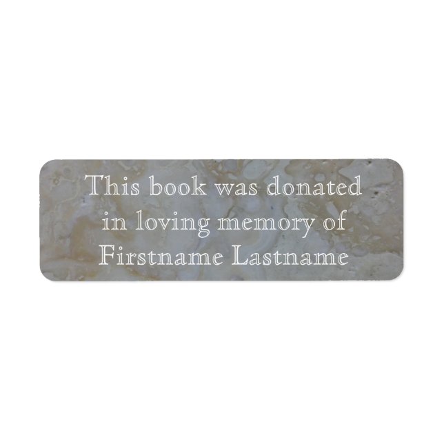 Donation Sticker Stone bok Returadress Etikett (Framsidan)