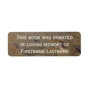 Donation Sticker Stone bok Returadress Etikett