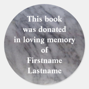 Donation Sticker Stone bok Runt Klistermärke
