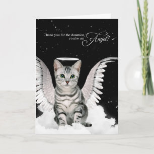 Donation Tack Tabby Angel Cat Kort