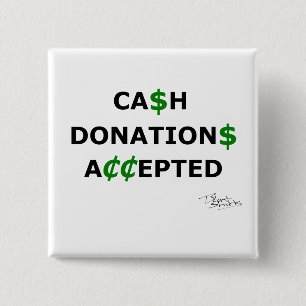Donationer från pengarar accepterade knapp
