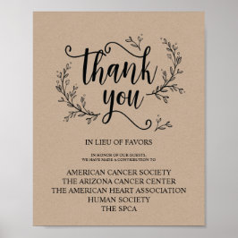 Donations- eller bidragsskylt för Bröllop från Rus Poster