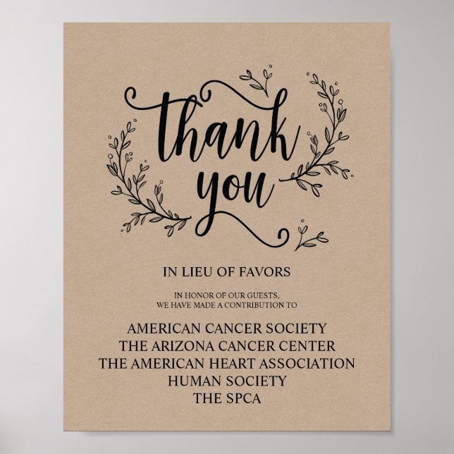 Donations- eller bidragsskylt för Bröllop från Rus Poster (Framsidan)