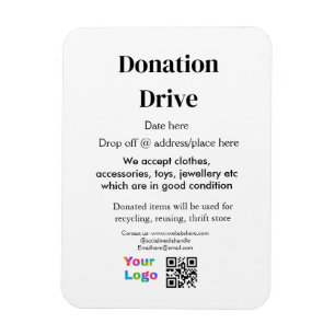Donationsenhet lägg till adress-datum, affärsdag n magnet