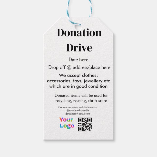 Donationsenhet lägg till adress-datum, affärsdag n presentetikett (Framsidan)