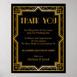 Donationstecken för bröllop | Gatsby Art Deco Poster