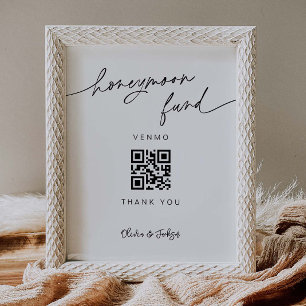 Donationstecken för bröllopsmottagning för QR Hone Poster