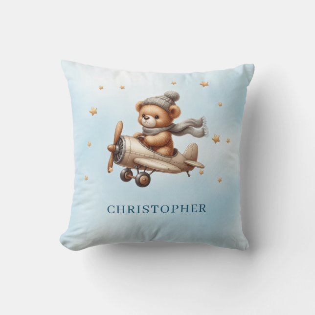 Donatorduschgåva till Cute nalle-pilot Kudde (Framsida)