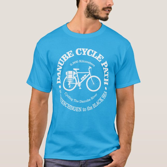 Donau Cycle Väg (cykling) T Shirt (Framsida)