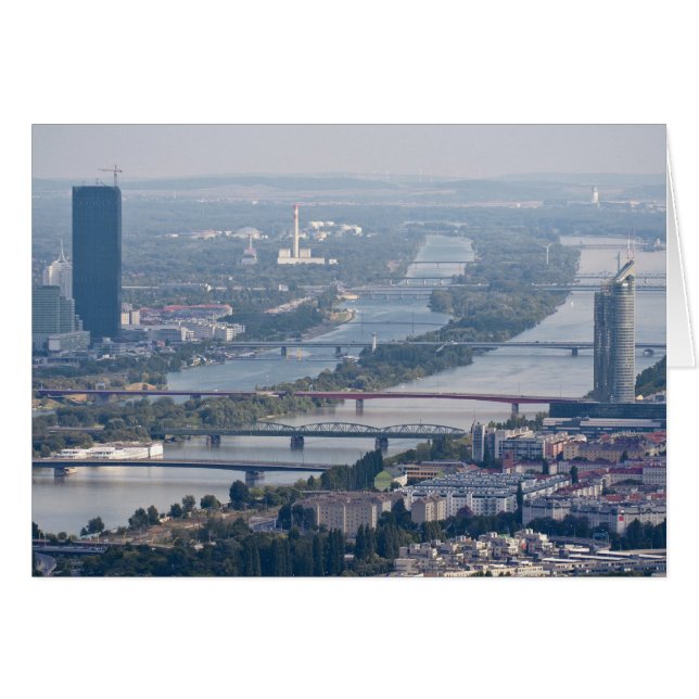 Donau och den nya Donau Hälsningskort (Framsidan Horizontal)