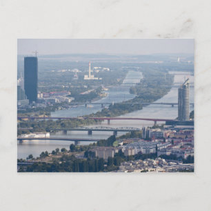 Donau och den nya Donau Vykort