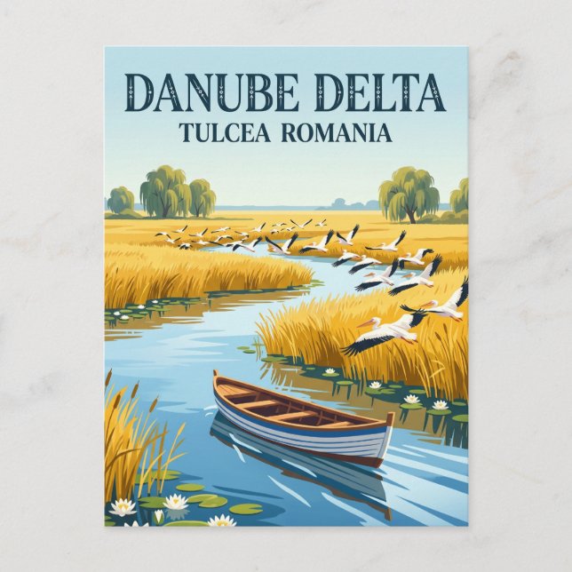 Donaudeltat Rumänien Vykort (Framsida)
