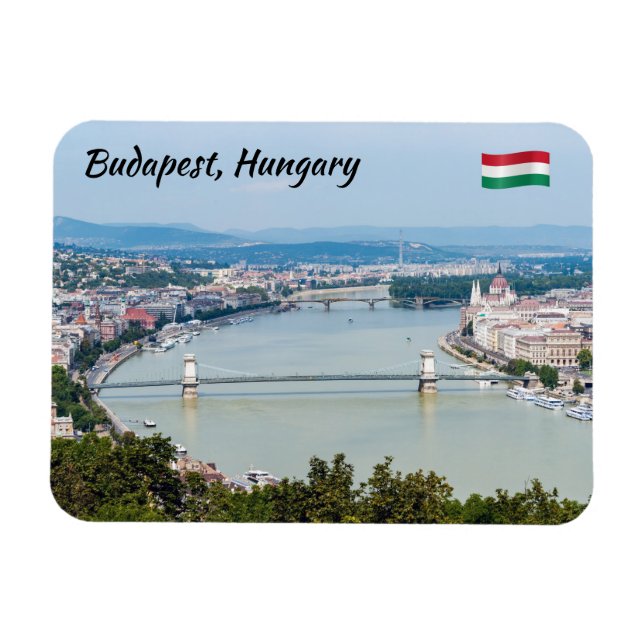 Donaus landskap i Budapest - Ungern Magnet (Horisontell)