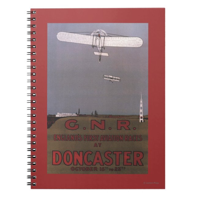 Doncaster, England - First Aviation Tävling Anteckningsbok Med Spiral (Framsidan)