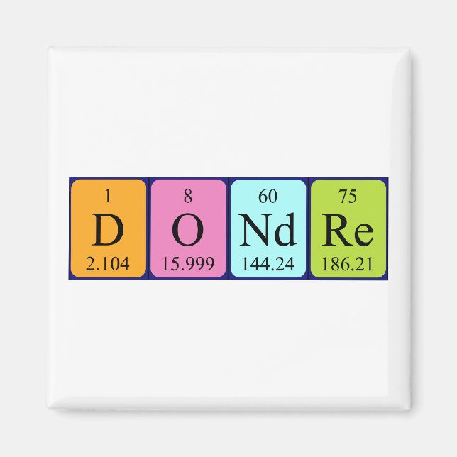 Dondre Periodisk bord namn magnet (Framsidan)