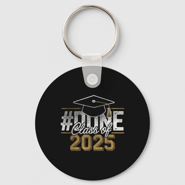 #done Cl of 2025 Studenten för hennes Him Grad Sen Nyckelring (Framsida)
