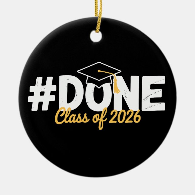 Done Class Of 2026 Graduation 26 Proud Graduate Julgransprydnad Keramik (Framsidan)