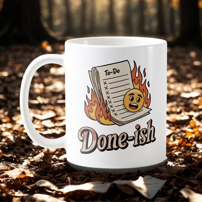 Done-ish | Productivity Guilt with Emotional Humor Kaffemugg (Skapare uppladdad)