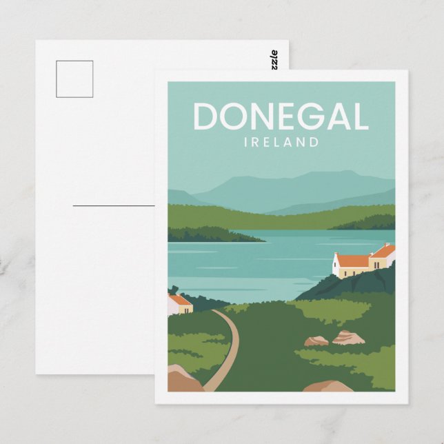 Donegal Ireland Berömd Travel Ställe Illustration Vykort (Fram/baksida)