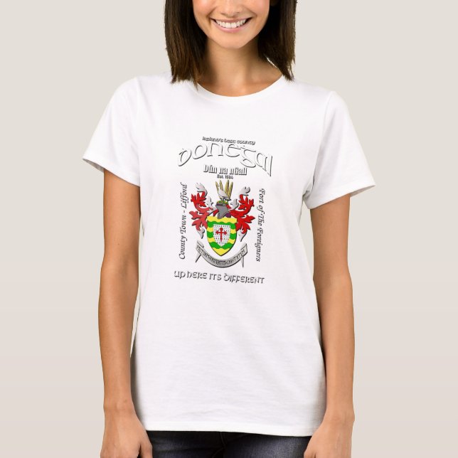 Donegal Ireland County Vapensköld T Shirt (Framsida)