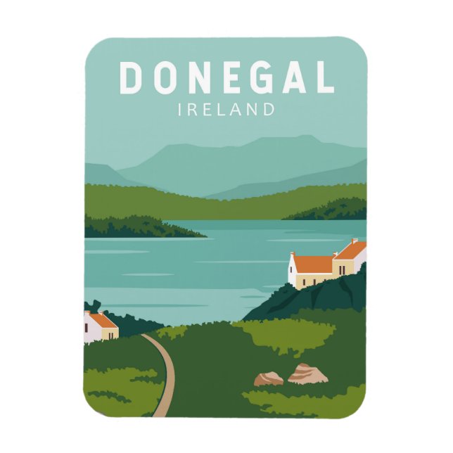 Donegal Ireland Retro Travel Art Vintage Magnet (Vertikal)