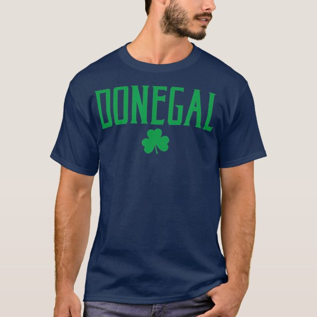 Donegal Ireland Shamrock Vintage Text Grönt T Shirt (Framsida)