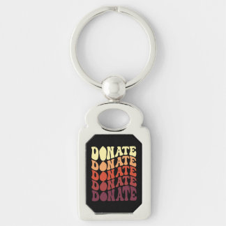 Donera blod Donate Life Blood & Plasma Donor Rektangulärt Silverfärgad Nyckelring