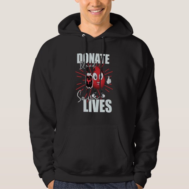 Donera Blood Spara Lives Life Saver Dispenser Bloo Hoodie (Framsida)