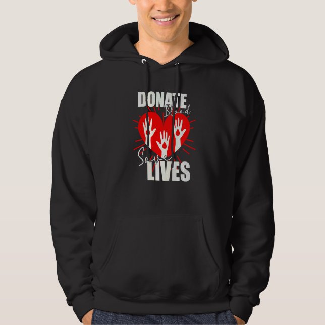 Donera Blood Spara Lives Life Saver Dispenser Bloo Hoodie (Framsida)