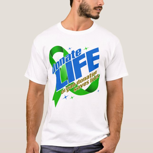 Donera levande organdonation räddar liv t shirt (Framsida)