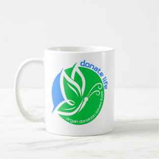 Donera Liv en organ donator medvetenhet fjäril Kaffemugg
