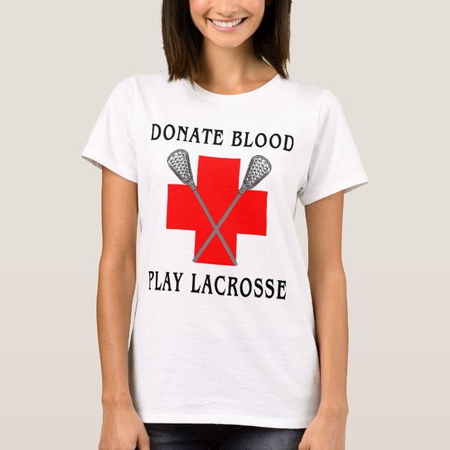 Donera T-tröja för blodlekLacrosse Tee Shirt (Framsida)