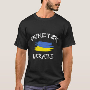 Donetsk Ukraina Souvenir Ukrainsk Landsflagga Br T Shirt