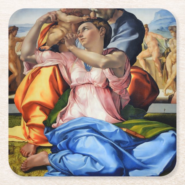Doni Tondo, Doni Madona (detaljer), Michelangelo,  Underlägg Papper Kvadrat (Framsidan)