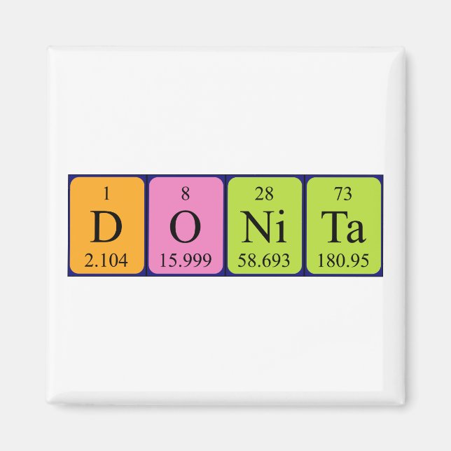 Donita Periodisk bord namn magnet (Framsidan)