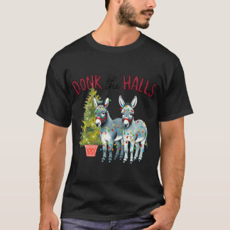 Donk Halls Donkey Julgran Ljus Julafton T Shirt
