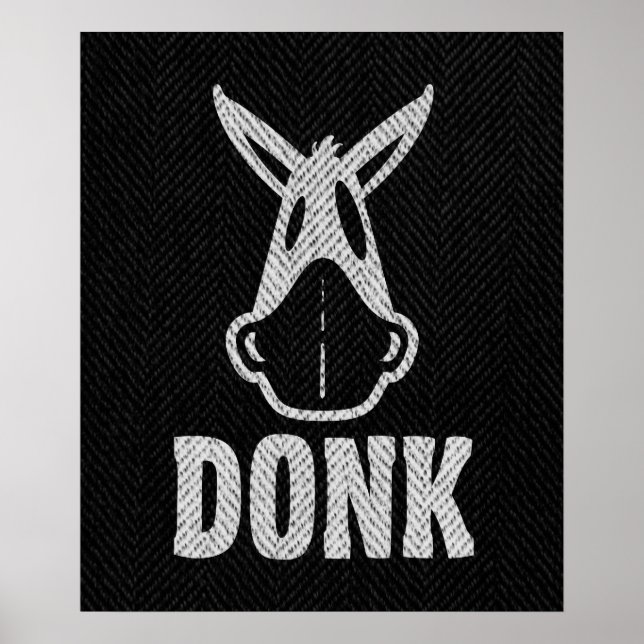 DONK - vit på svart - Poster (Framsidan)