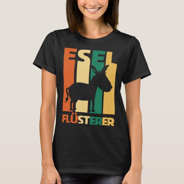 Donkey Agricultural Livestock Zoo Animal Donkey Re T Shirt (Framsida)