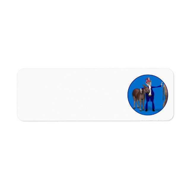 Donkey Älskare farbror Sam Returadress Etikett (Framsidan)