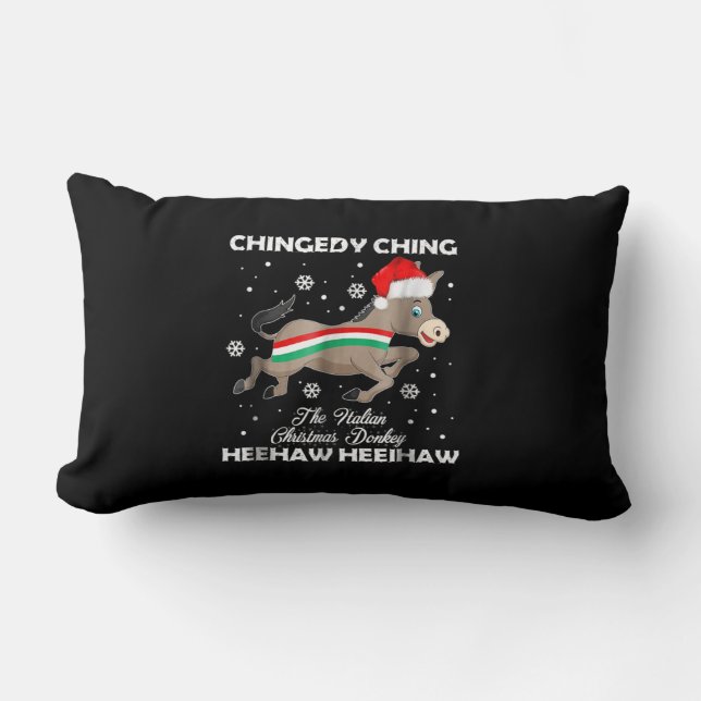Donkey Älskare Gift| Lycklig Donkey God jul Lumbarkudde (Framsida)