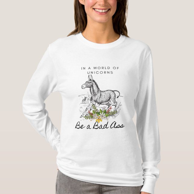 Donkey älskare långärmad t-shirt (Framsida)