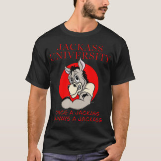 Donkey Älskare lustigt JACKASS UNIVERSITETEN masco T Shirt