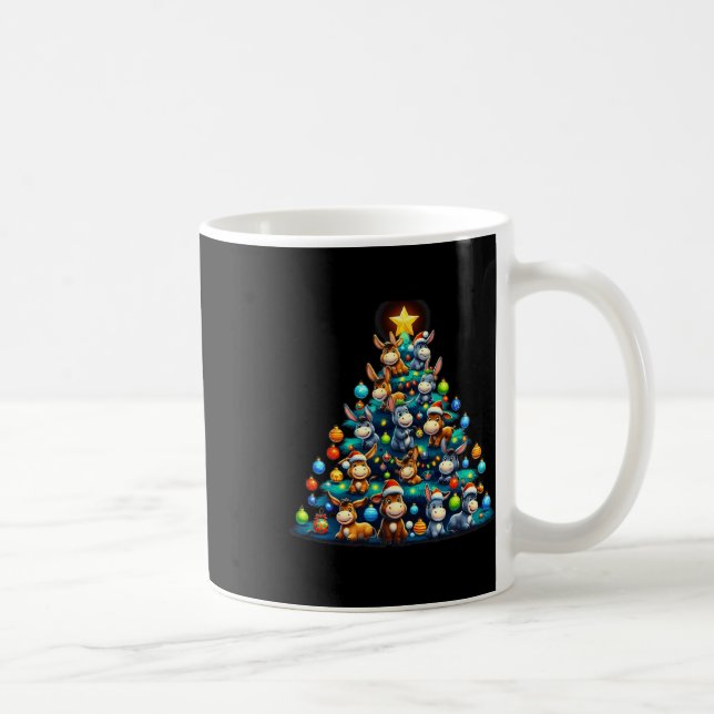 Donkey Animal Lover Julafton Gift Donkey jul Tre Kaffemugg (Höger)